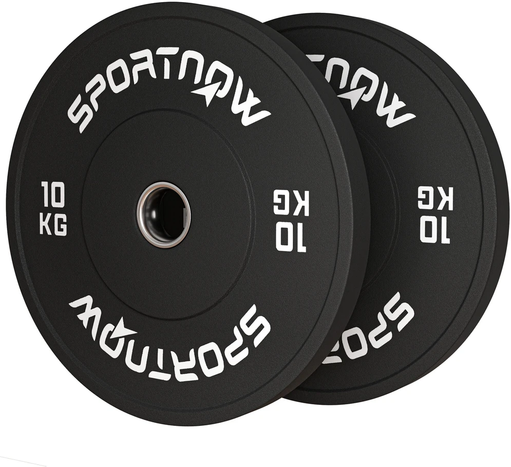 SPORTNOW svorių rinkinys, 2 x 10 kg, svorių diskų rinkinys, svoriai 5 cm grifui, Ø 50 mm kiaurymė, juoda