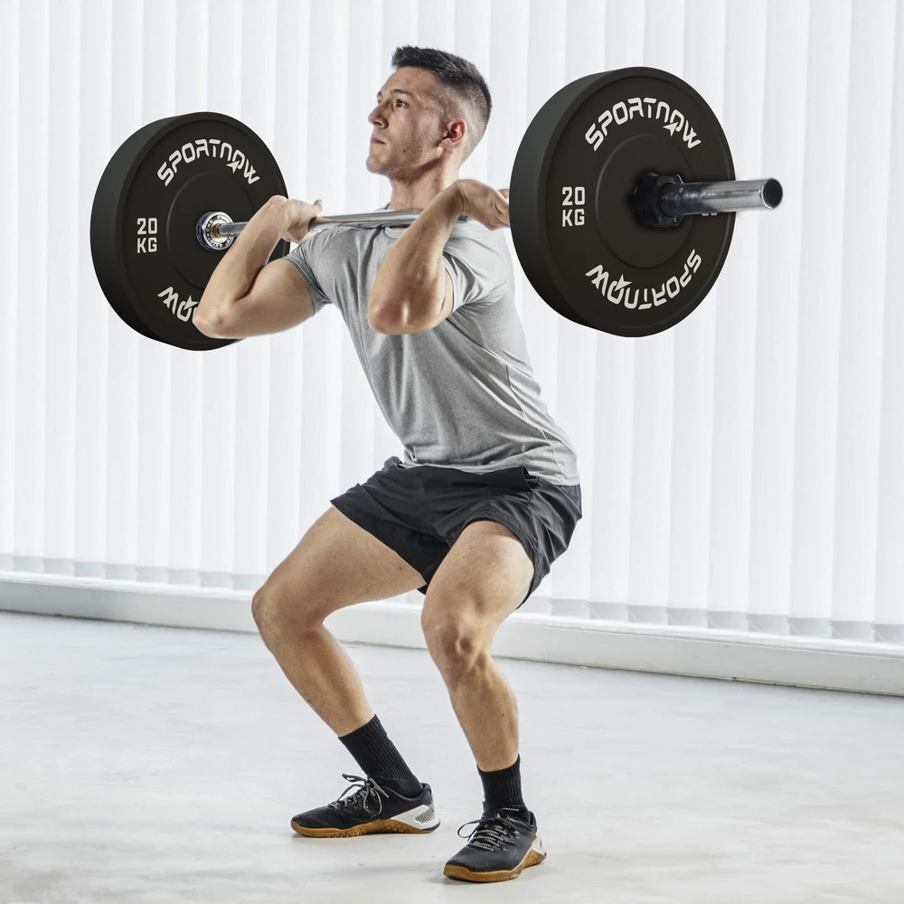 SPORTNOW 2 vienetų hantelių svorių rinkinys, 2 x 20 kg svoriai, svorių diskų rinkinys, svorių diskai 5 cm hantelių strypui, Ø 50 mm anga, juodi