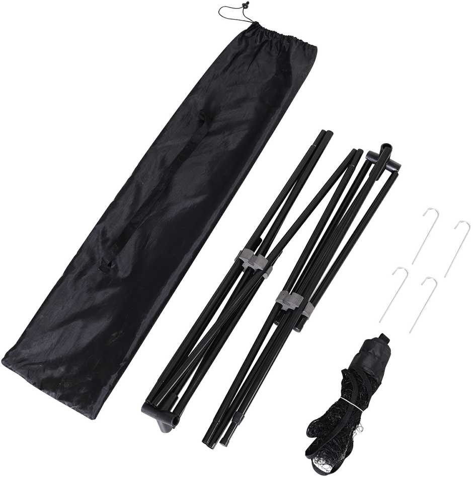 HOMCOM Badmintono tinklas Tinklinio ir teniso tinklas, nešiojamas, 2 aukščiai 94/158 cm, PE, 400x60 cm
