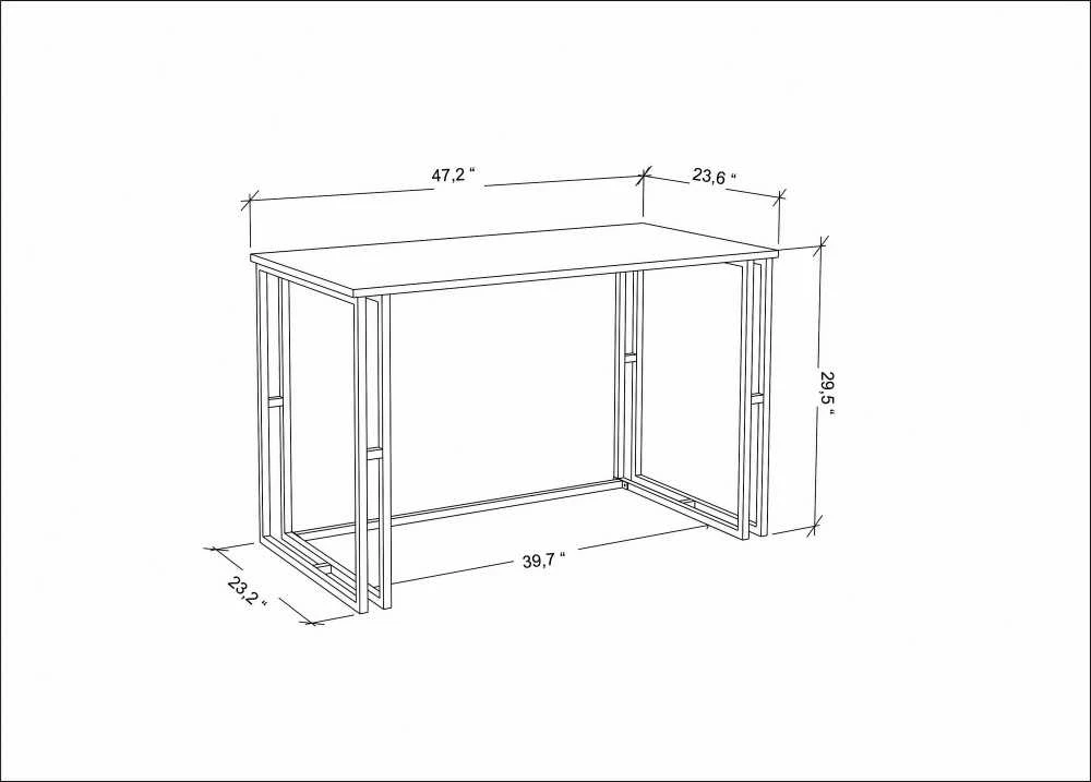 Asir Kalune Design Darbo stalas Kane - Juodas, Oak