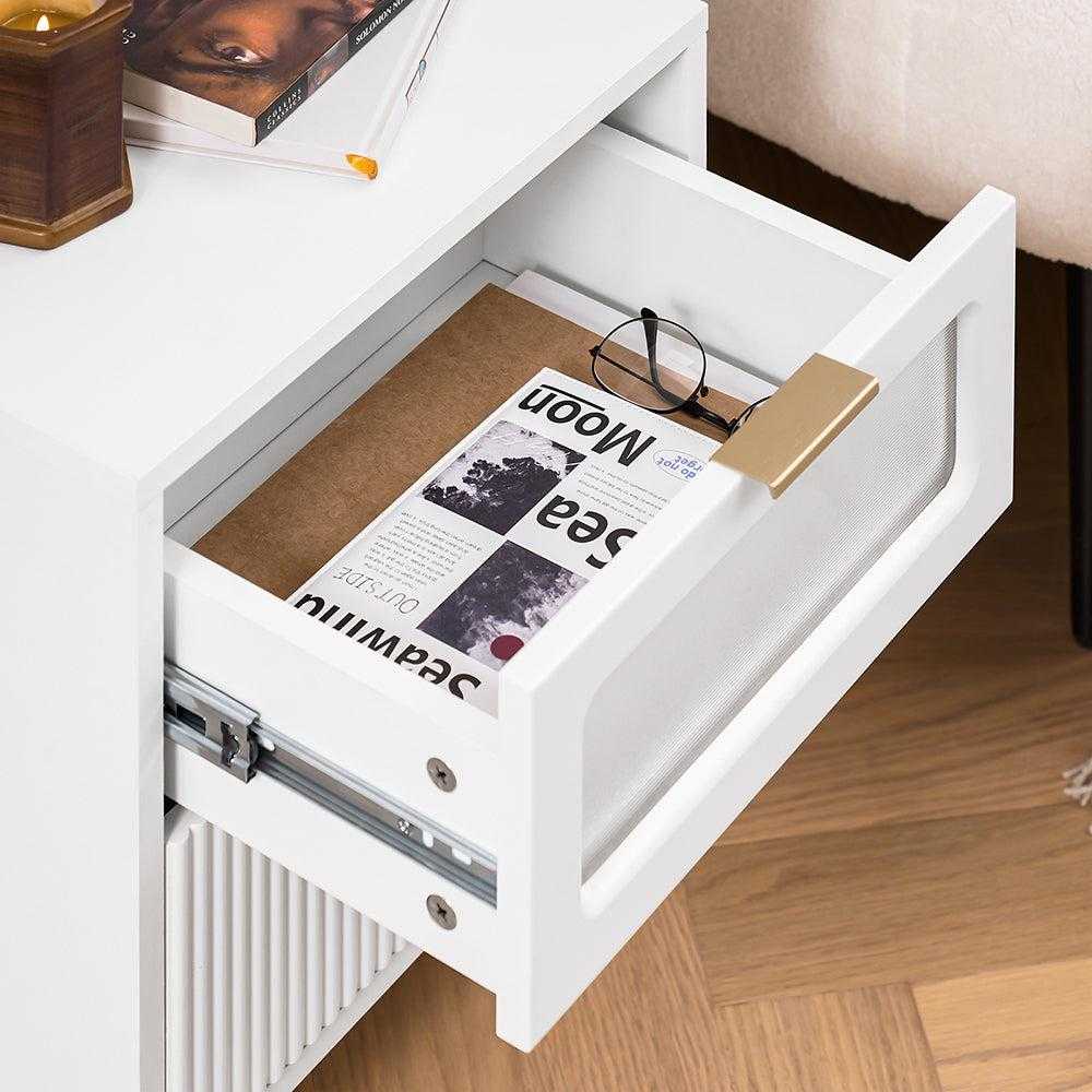 Sobuy Naktinis staliukas su 2 stalčiais Kavos staliukas Šoninis staliukas Naktinis staliukas FBT123-W