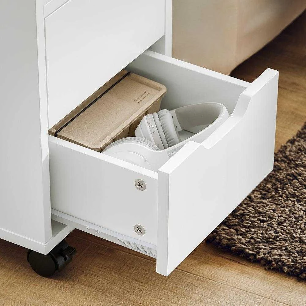 Sobuy Sofa staliukas, staliukas daiktams laikyti, šoninis staliukas su ratukais FBT130-WN