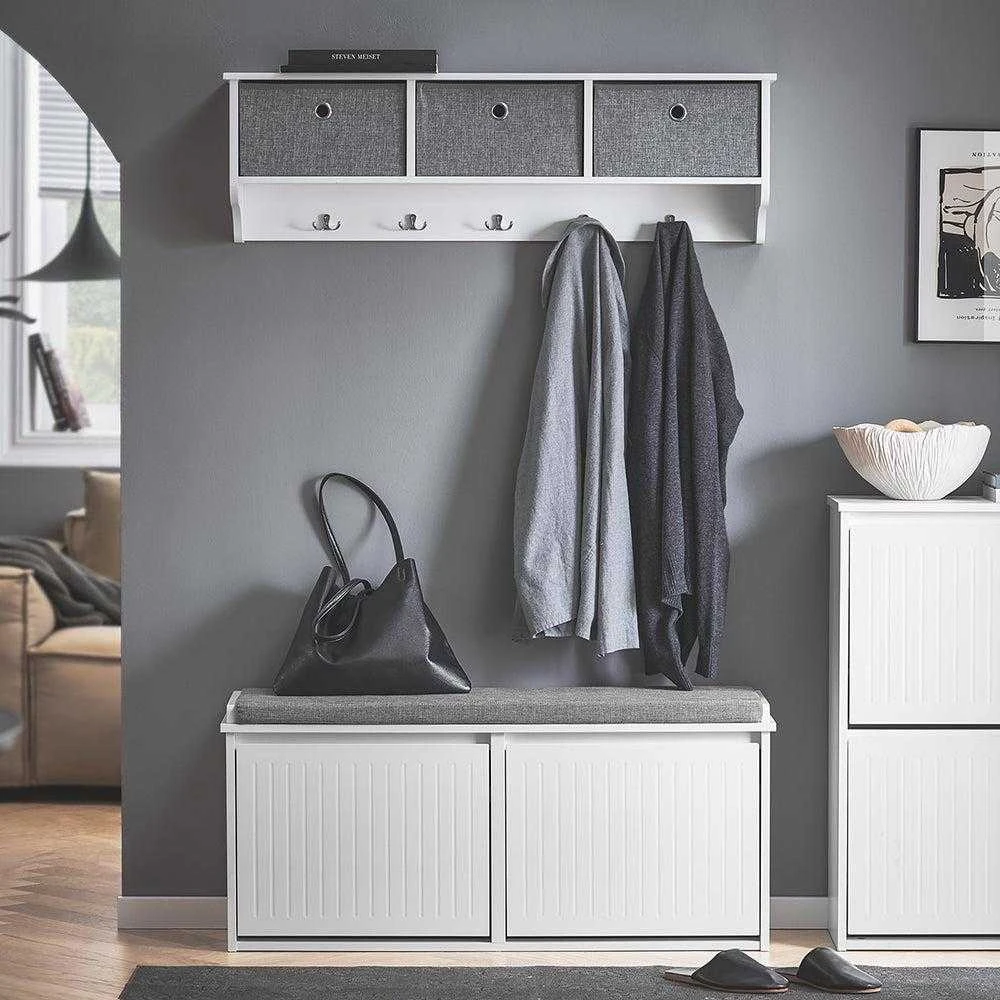 Sobuy Suoliukas su pagalvėle, batų dėžė suolo tipo, FSR98-XL-W