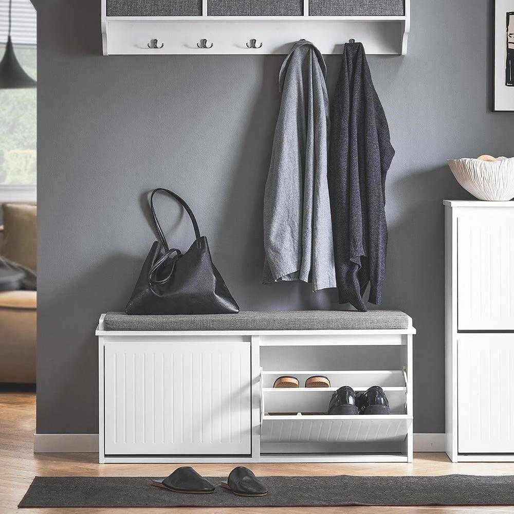 Sobuy Suoliukas su pagalvėle, batų dėžė suolo tipo, FSR98-XL-W