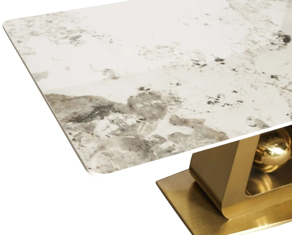 Stalas, Modig, 180 cm, Auksinis ir Baltas