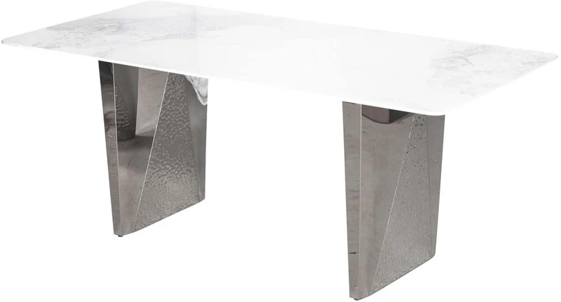 Stalas, Modig, 200 cm, Sidabrinė, Balta