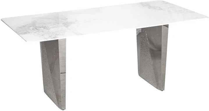Stalas, Modig, 200 cm, Sidabrinė, Balta