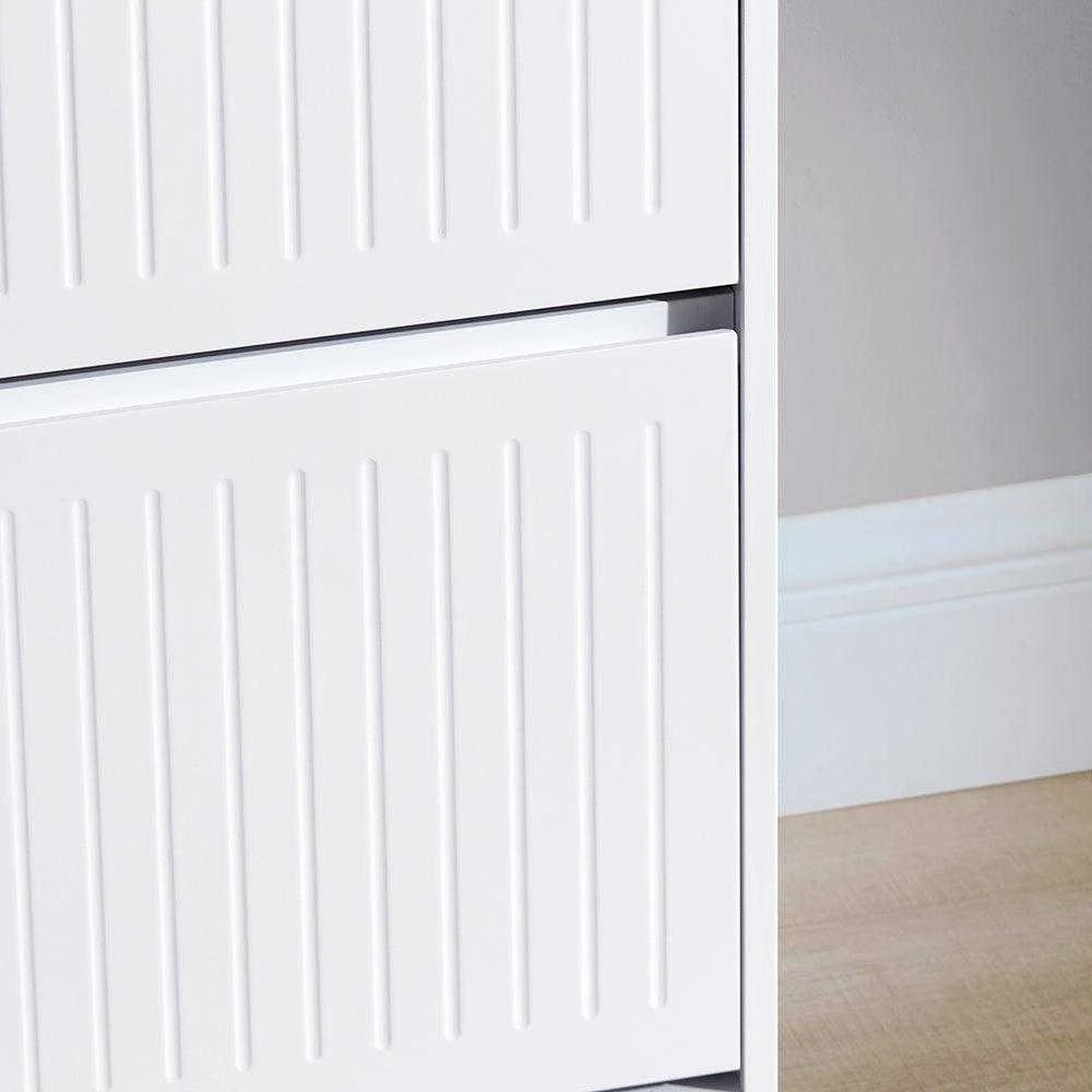 Sobuy Siaura batų spintelė su 3 skyriais Batų lentyna aukšta Batų stovas Lentyna FSR165-H-W