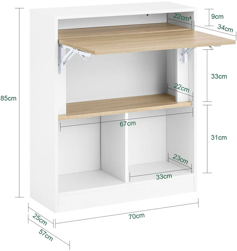 Sobuy Stalas, 70x57x85 cm, sulankstomas, PB, iki 81 kg