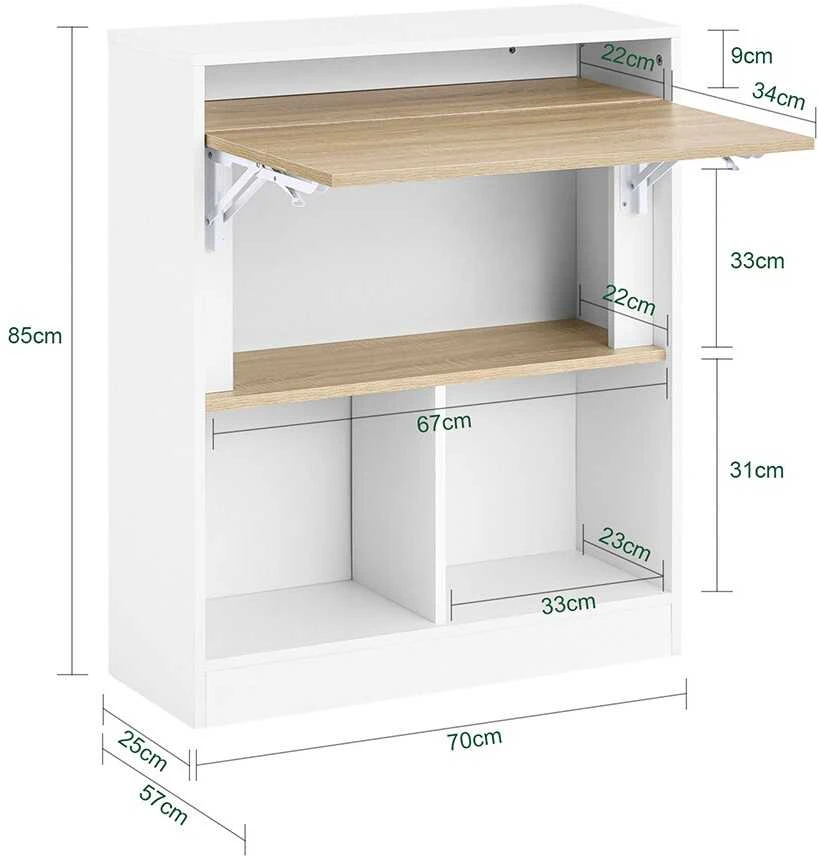 Stalas, SoBuy FWT104-WN, 70x57x85 cm