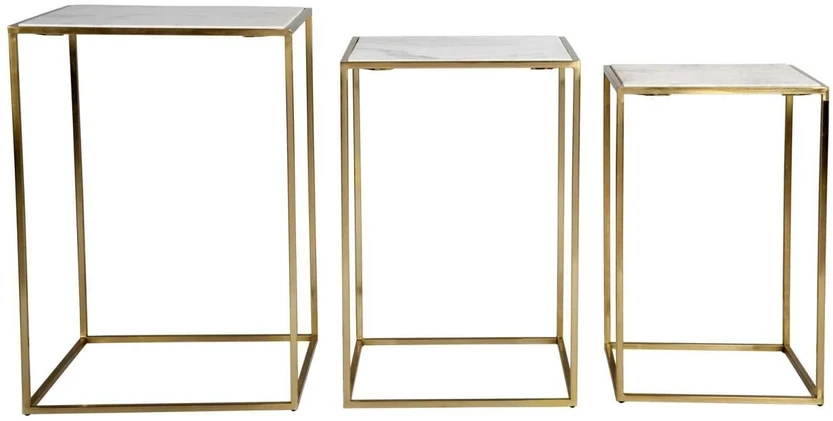Stalo rinkinys, Avola, 35.5x35.5x56 cm, 40.5x40.5x61 cm, 46x46x66 cm, Auksinis