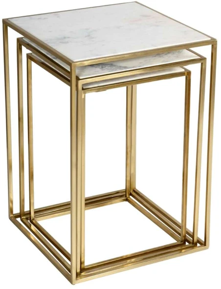 Stalo rinkinys, Avola, 35.5x35.5x56 cm, 40.5x40.5x61 cm, 46x46x66 cm, Auksinis