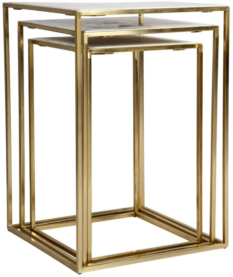 Stalo rinkinys, Avola, 35.5x35.5x56 cm, 40.5x40.5x61 cm, 46x46x66 cm, Auksinis
