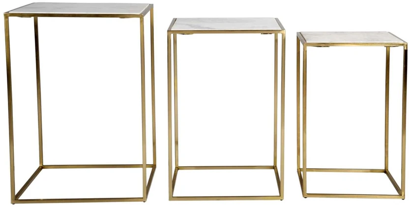 Stalo rinkinys, Avola, 35.5x35.5x56 cm, 40.5x40.5x61 cm, 46x46x66 cm, Auksinis