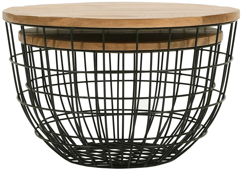 Stalo Rinkinys, Avola, 66x66x40.5 cm, 76x76x48.5 cm, Juoda