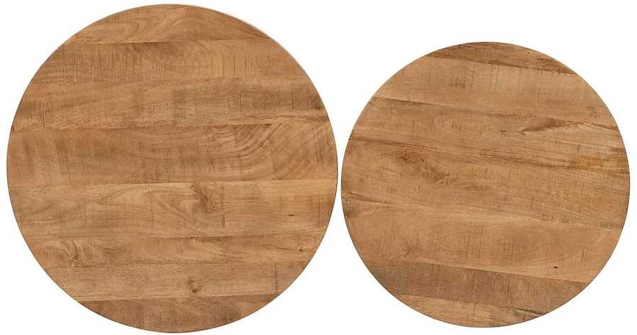 Stalo Rinkinys, Avola, 66x66x40.5 cm, 76x76x48.5 cm, Juoda