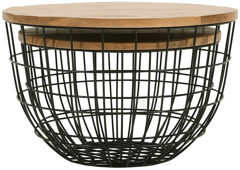 Stalo Rinkinys, Avola, 66x66x40.5 cm, 76x76x48.5 cm, Juoda