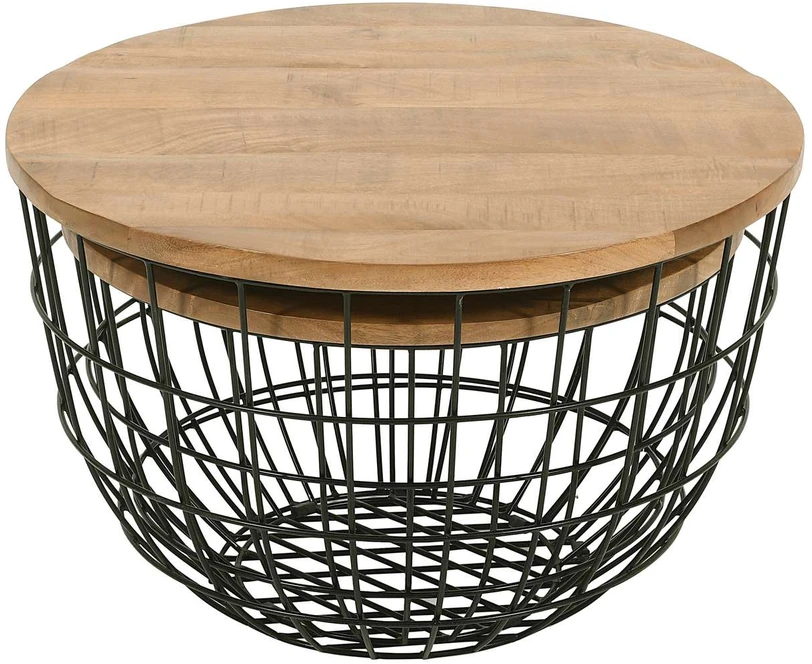 Stalo Rinkinys, Avola, 66x66x40.5 cm, 76x76x48.5 cm, Juoda