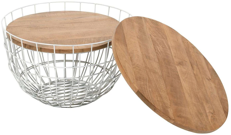 Stalo rinkinys, Avola, 66x66x40.5 cm, 76x76x48.5 cm, Baltas