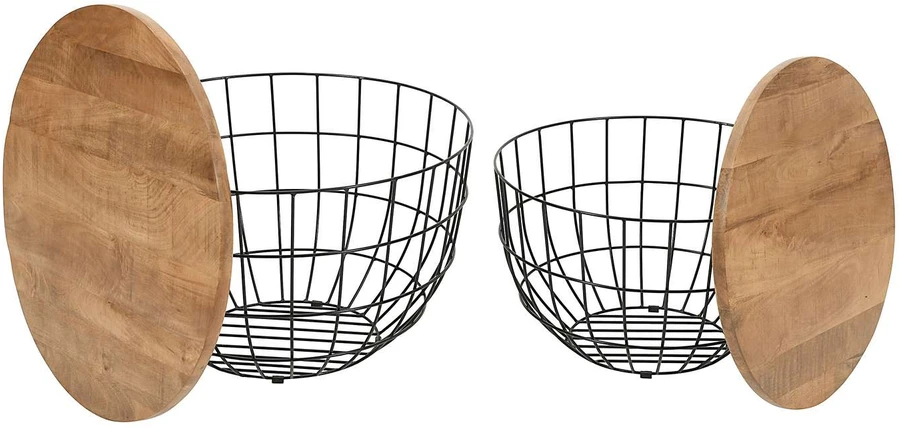 Stalo Rinkinys, Avola, 66x66x40.5 cm, 76x76x48.5 cm, Juoda