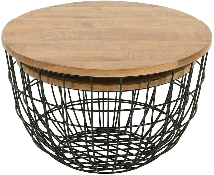 Stalo Rinkinys, Avola, 66x66x40.5 cm, 76x76x48.5 cm, Juoda