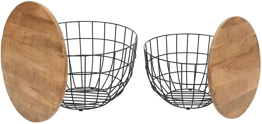 Stalo Rinkinys, Avola, 66x66x40.5 cm, 76x76x48.5 cm, Juoda