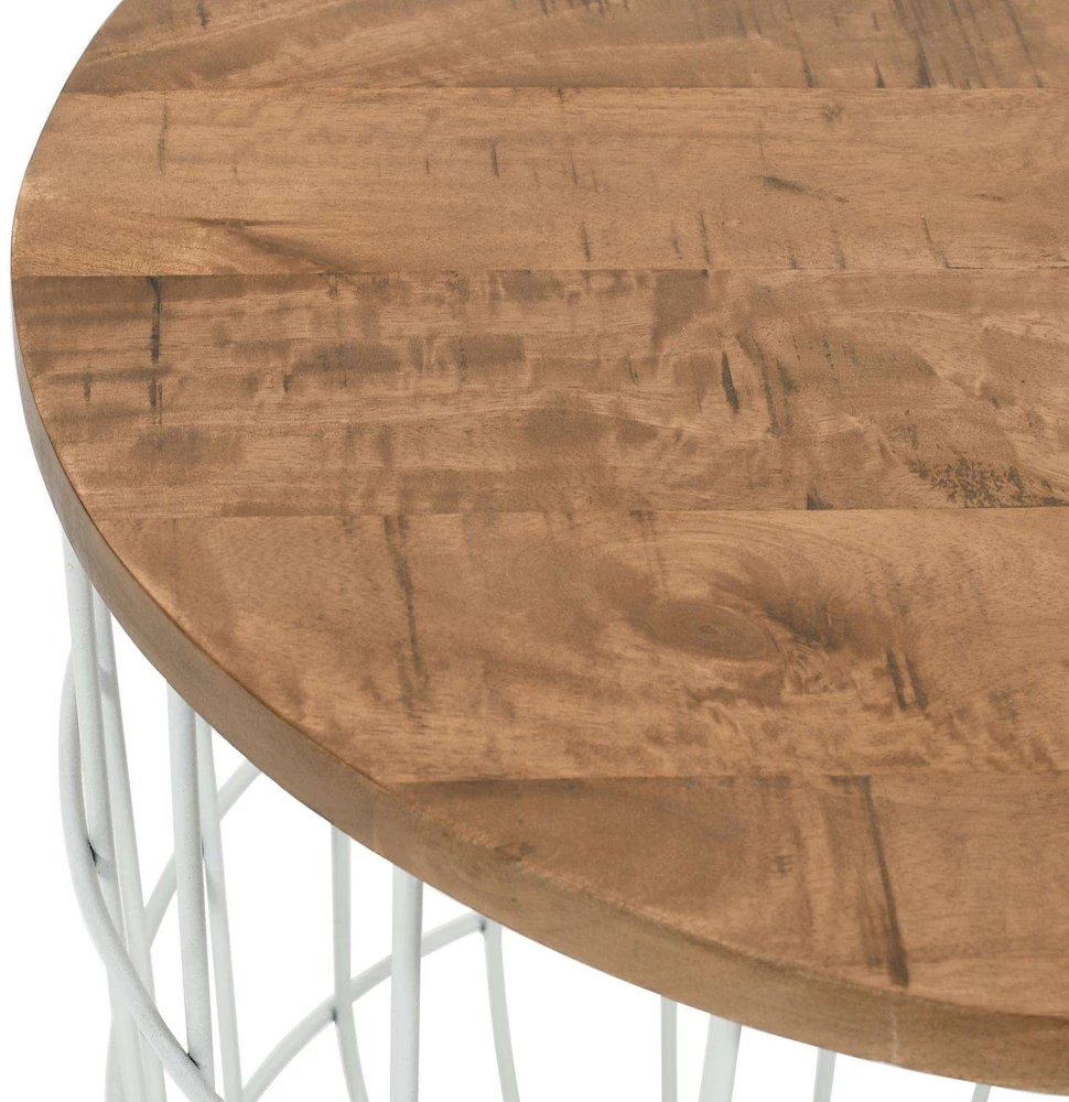 Stalo rinkinys, Avola, 66x66x40.5 cm, 76x76x48.5 cm, Baltas