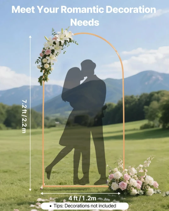 VEVOR Auksinis arkos fonas 2,2 x 1,2 m