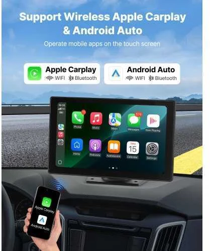 Automagnetola Vevor Automobilio stereo radijas su CarPlay ir kamera