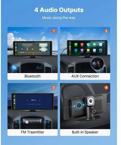 Automagnetola VEVOR automobilinė „CarPlay“ stereosistema su jutikliniu ekranu