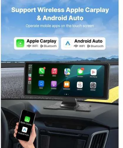 Automagnetola VEVOR automobilinė „CarPlay“ stereosistema su jutikliniu ekranu