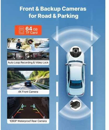 Automagnetola VEVOR automobilinė „CarPlay“ stereosistema su jutikliniu ekranu