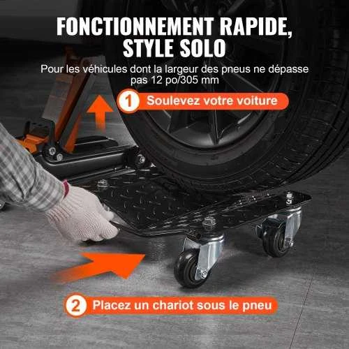 VEVOR Automobilio ratų transportavimo platformos 4 vnt, 3 ton