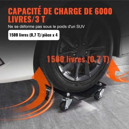 VEVOR Automobilio ratų transportavimo platformos 4 vnt, 3 ton