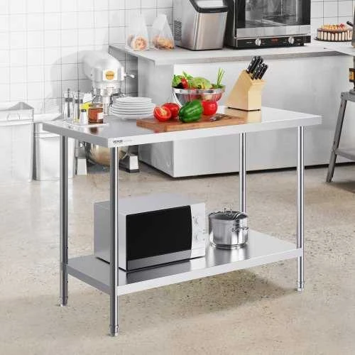 VEVOR Nerūdijančio plieno darbo stalas 61x121x86 cm