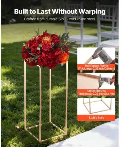 VEVOR Vestuvių gėlių stovai 10 vnt. 60 cm aukščio