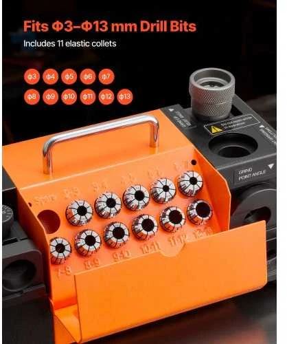 VEVOR Grąžtų galąstuvas MR-13D 3-13 mm
