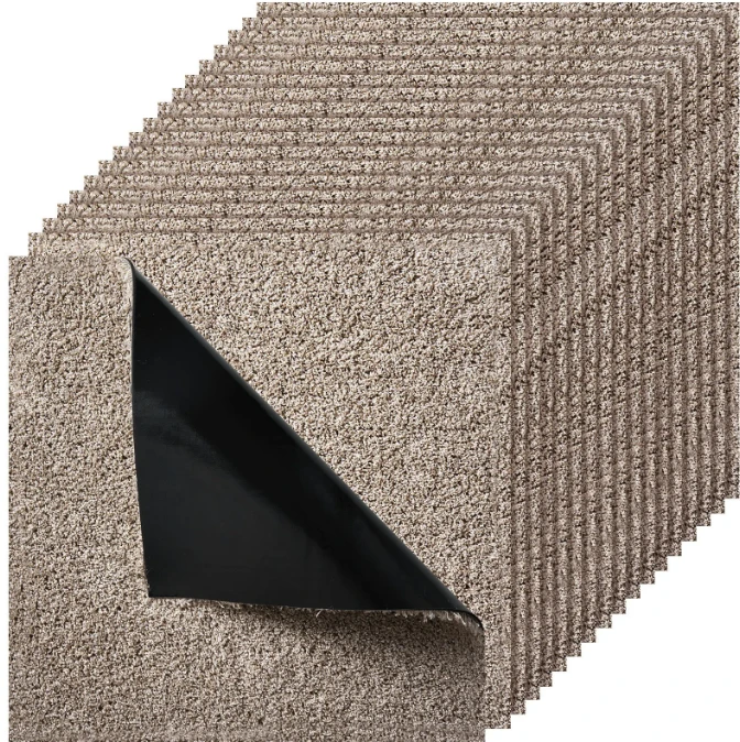 VEVOR Šviesiai rudos kiliminės plytelės 457 mm, 10 vnt.