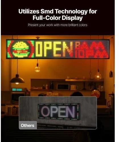 VEVOR 40x8 cm programuojamas LED ekranas