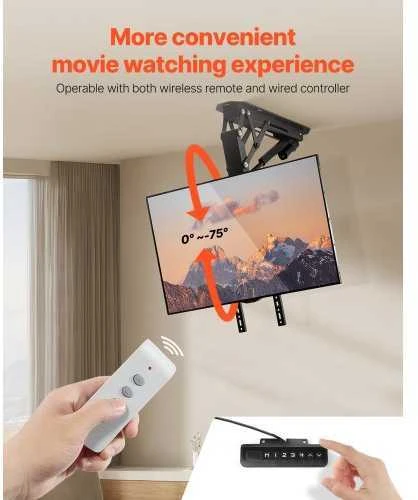 Vevor Elektrinis lubinis televizoriaus laikiklis 32-65 cm ekranui