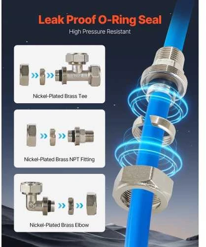 Vevor oro kompresoriaus linijos komplektas 3/4'' x 60,96 m