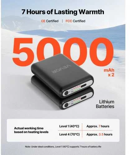 VEVOR Elektrinės kojinės su akumuliatoriumi ir programėle
