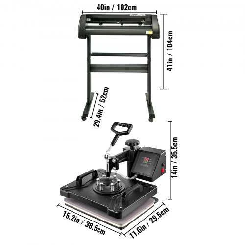 VEVOR 5 in 1 šilumos presas ir vinilo pjaustytuvas