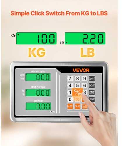 VEVOR Elektroninės platforminės svarstyklės 300 kg, tikslumas 50 g