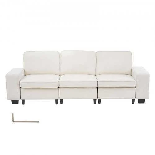 VEVOR Baltas sofa su vieta daiktams apačioje