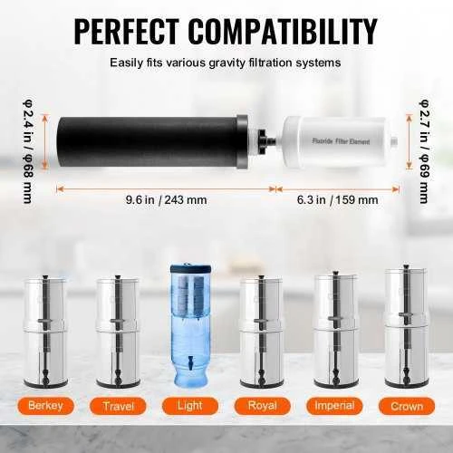 VEVOR Gravitacinės vandens filtrų keitimo rinkinys, 4 vnt