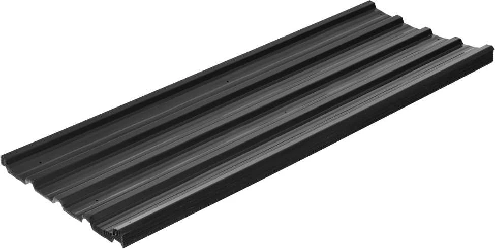 Outsunny 12 vnt. trapecinės skardos lakštai 129x45cm 7m² cinkuota stogo danga 0,25 mm atspari oro sąlygoms profiliuota skarda cinkuotas plienas stogo plokštės stogo panelės plieninės skardos lakštai gofruotos skardos lakštai stogui sandėliukui stoginei tamsiai pilka