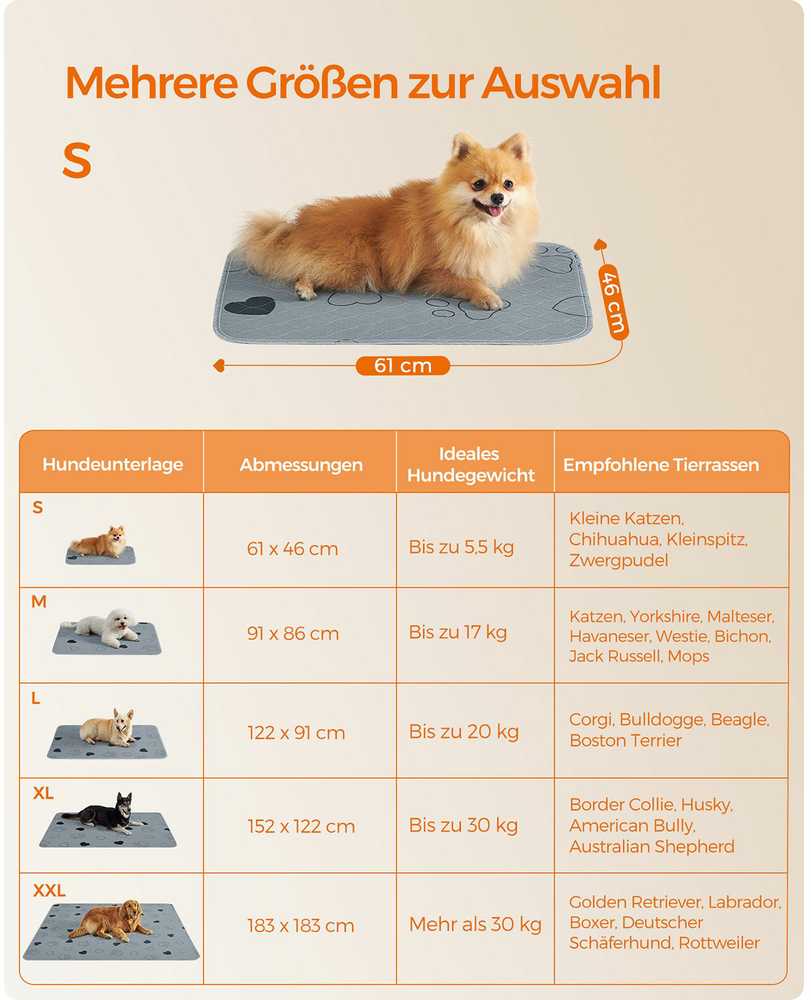 Songmics Plaunami šuniuko įklotai 61 x 46 cm rinkinys iš 2 vnt
