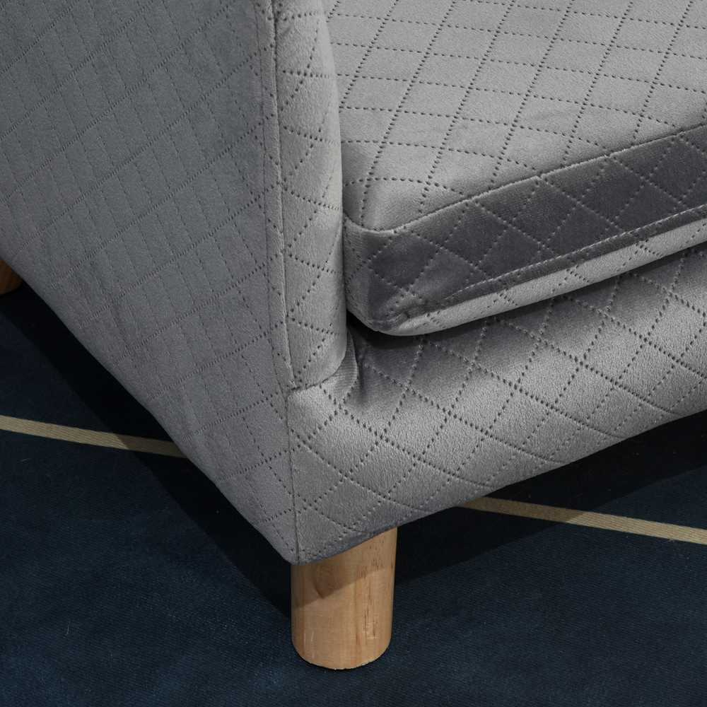 PawHut šunų sofa, aksominio prisilietimo naminių gyvūnėlių sofa mažiems šunims iki 8kg, su medinėmis kojelėmis, pilka, 64x45x36 cm