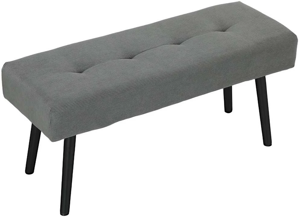 HOMCOM suoliukas, minkštas suoliukas su velveto apmušalu, kuoduotas suoliukas lovai su metalinėmis kojomis, suoliukas batams, prieškambario baldai miegamajam, svetainei, koridoriui 100 x 36 x 45 cm, pilkas
